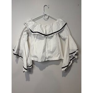 Storets Style Mafia Off Shoulder Ruffle Neckline Layered‎ Flounce Sleeve Small
